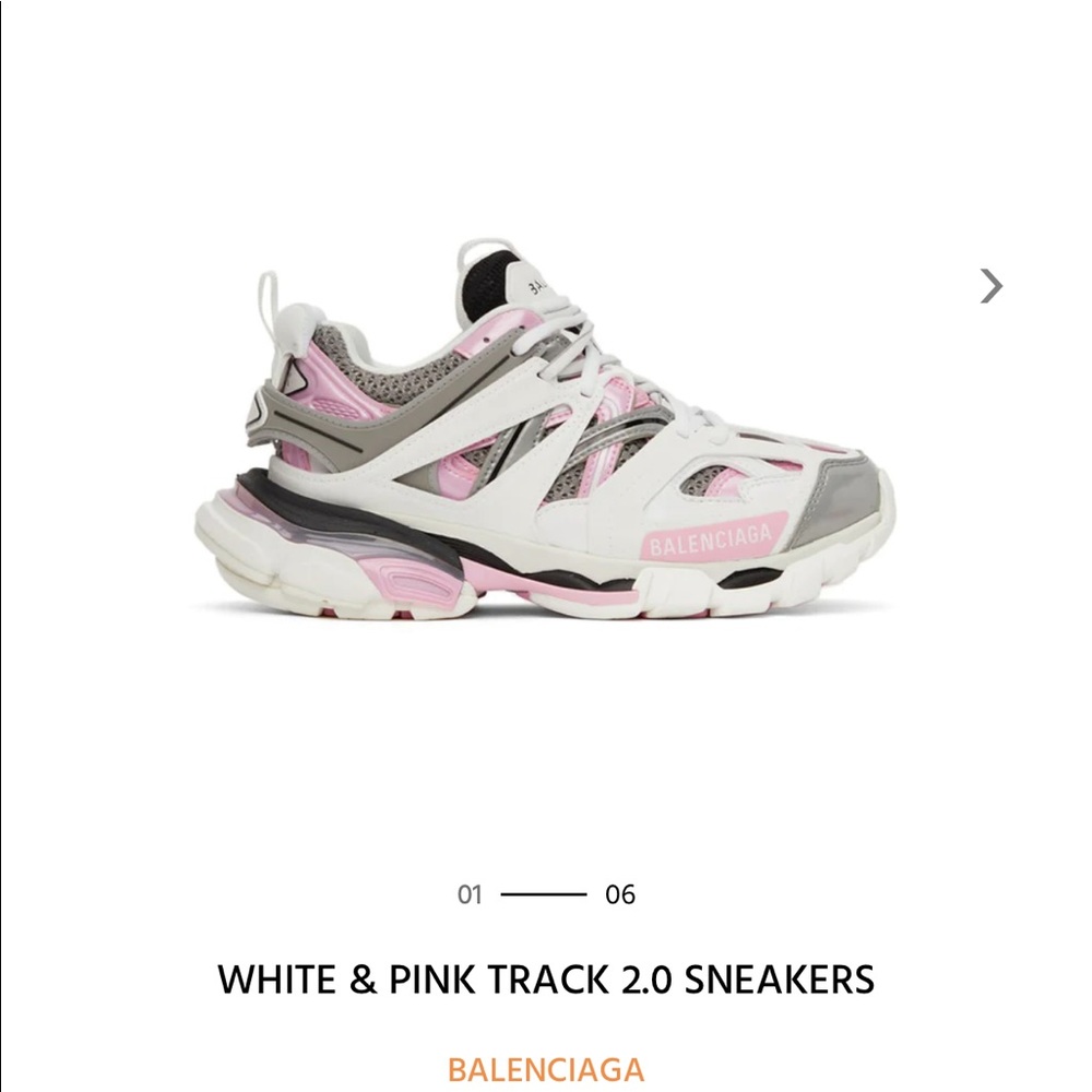 SOLD‼️🎉🥳HP🎉🥳New !! BALENCIAGA PINK & WHITE  2.0 TRACK SNEAKERS 💕 - Picture 4 of 11
